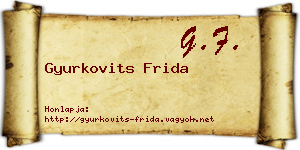 Gyurkovits Frida névjegykártya